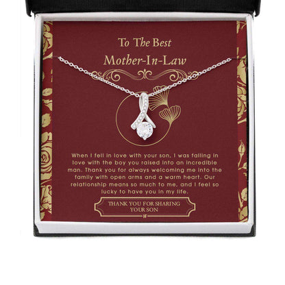 Mother In Law Necklace, Gift For Mother’S Day From Daughter V7, Message Card Beauty Necklace Gifts For Daughter Rakva