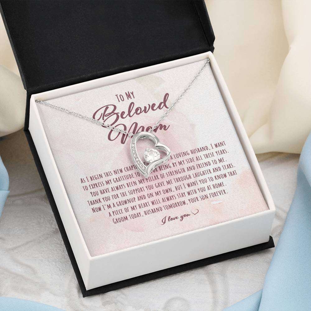 Mother-In-Law Necklace, Gift For The Mother Of The Groom, Gift From Son Wedding Day “ Heart Necklace Gifts for Mother (Mom) Rakva