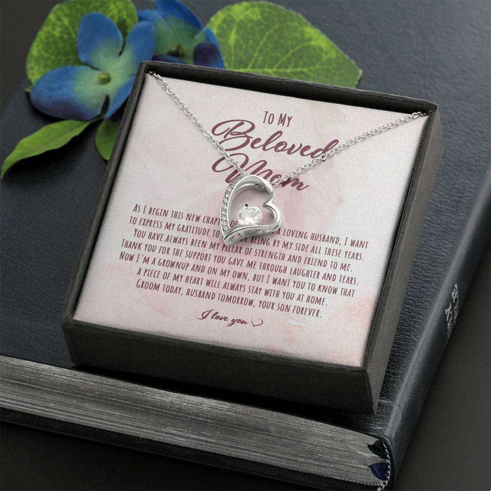 Mother-In-Law Necklace, Gift For The Mother Of The Groom, Gift From Son Wedding Day “ Heart Necklace Gifts for Mother (Mom) Rakva