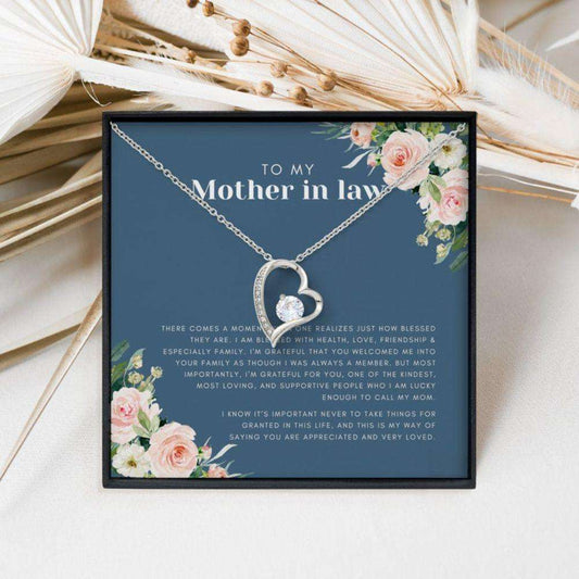 Mother-In-Law Necklace Gift: Mother Of Groom Gift, Mothers Day Necklace Gifts, Wedding Gift, Sentimental Forever Love Necklace Gifts for Mother (Mom) Rakva