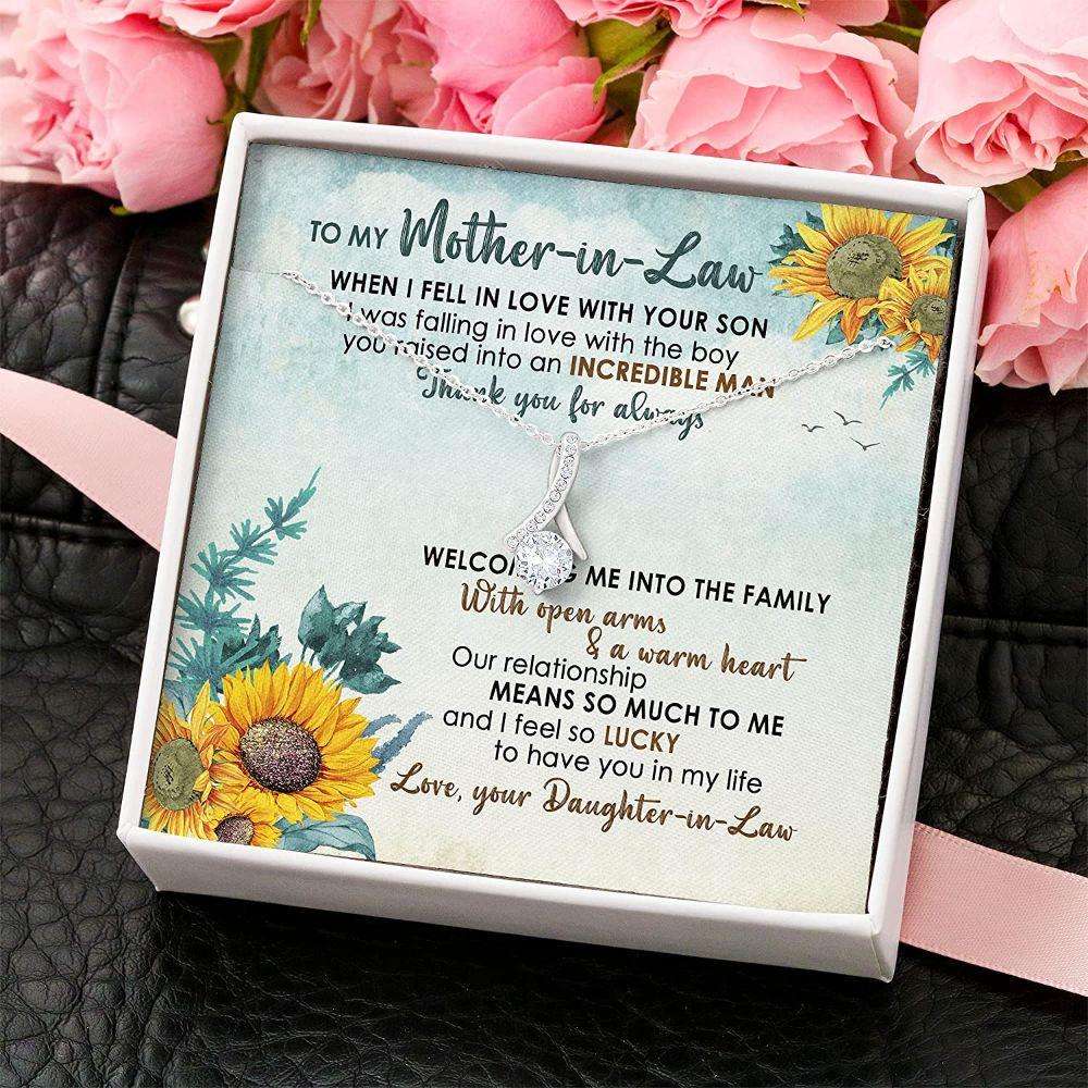 Mother-In-Law Necklace Gift “ Thank You Mother Of The Groom Necklace Gifts for Mother (Mom) Rakva