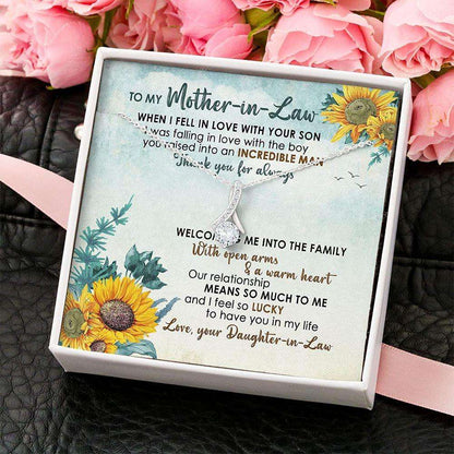 Mother-In-Law Necklace Gift “ Thank You Mother Of The Groom Necklace Gifts for Mother (Mom) Rakva