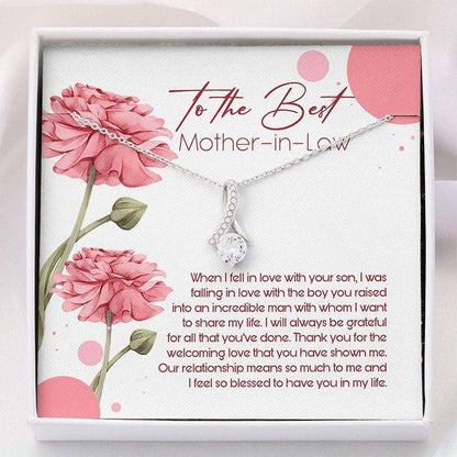 Mother In Law Necklace Gift “ To Best Mother-In-Law Mothers Day Necklace Gifts for Mother (Mom) Rakva