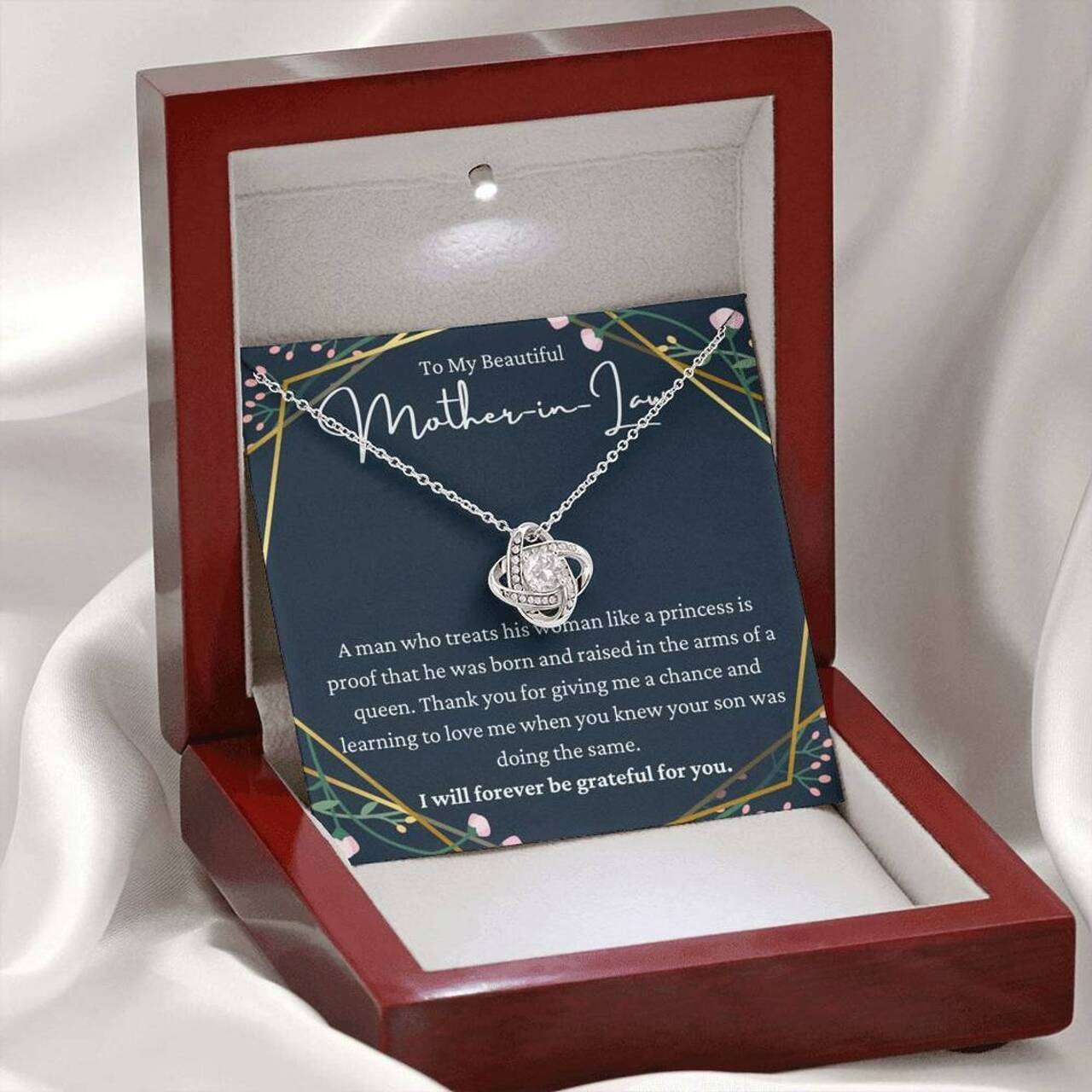 Mother-In-Law Necklace, Gift To Mother-In-Law Necklace From Daugter In Law Forever Be Grateful For You Gifts for Mother In Law Rakva