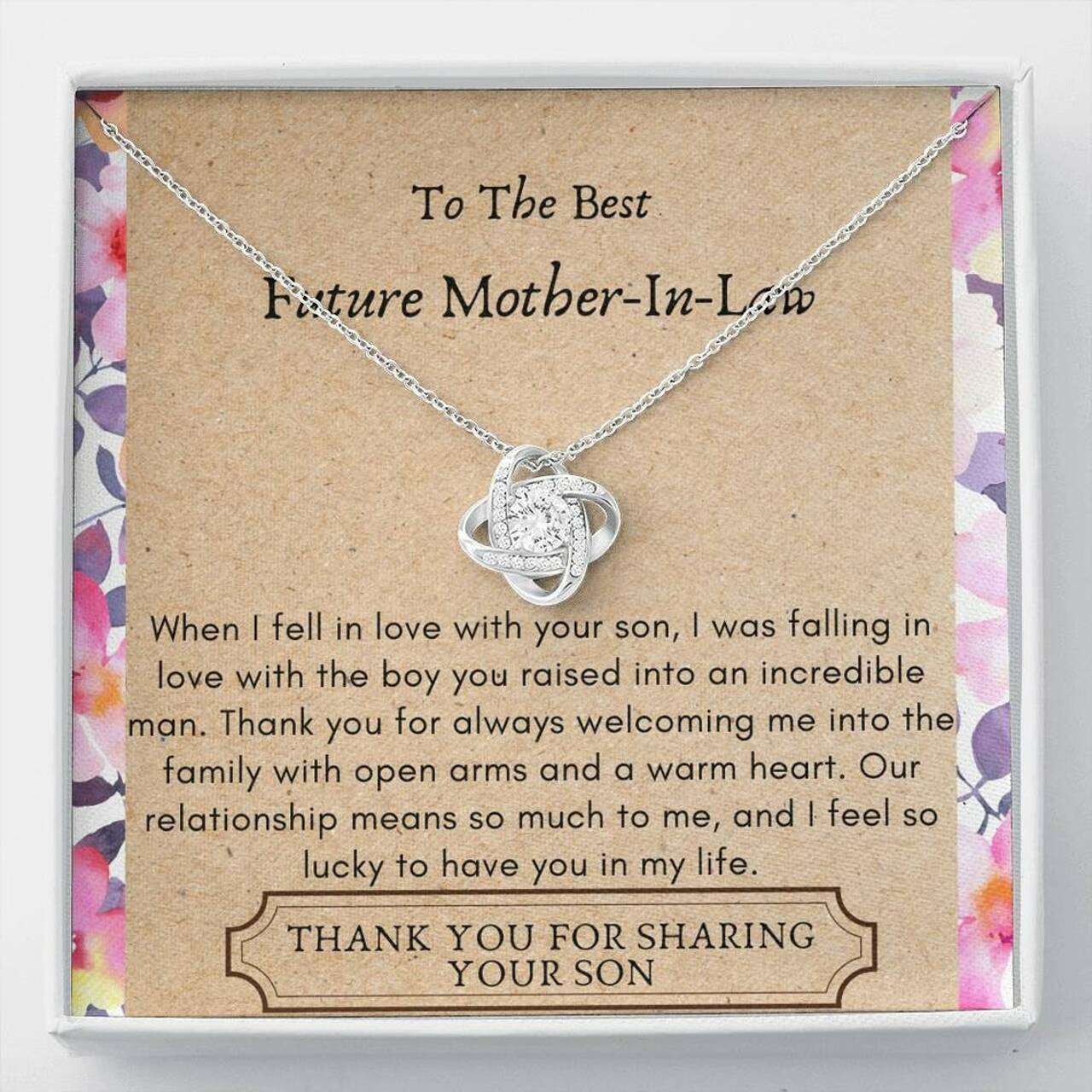 Mother-In-Law Necklace, Gift To Mother-In-Law Necklace From Daugter In Law Thank You For Sharing Your Son Gifts for Mother In Law Rakva