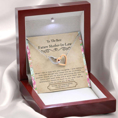 Mother-In-Law Necklace, Interlocking Hearts Necklaces Future Mother In Law Necklace: Gift For Mother’S Day From Future Son, Heartfelt Message Card Gifts for Mother (Mom) Rakva