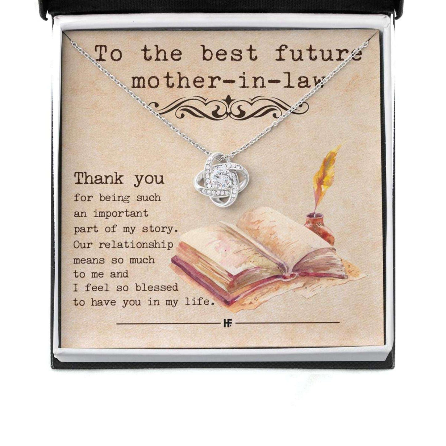 Mother-In-Law Necklace, Life Story Daughter’S Gift Future Mother In Law Love Knot Necklaces Gifts For Daughter Rakva