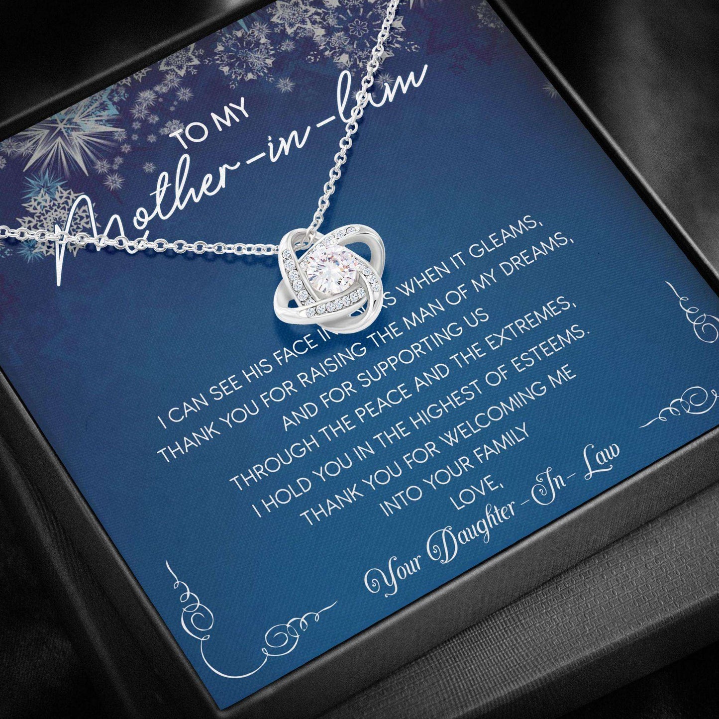 Mother-In-Law Necklace, Love Knots Necklace “ To Mother-In-Law, Thank You Necklace Gifts Gifts for Mother (Mom) Rakva