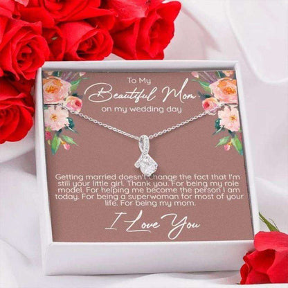 Mother In Law Necklace, Mom Wedding Gift, Mother’S Day Necklace Gift, To My Beautiful Mom Beauty Necklace Gift For Mom Gifts for Mother In Law Rakva