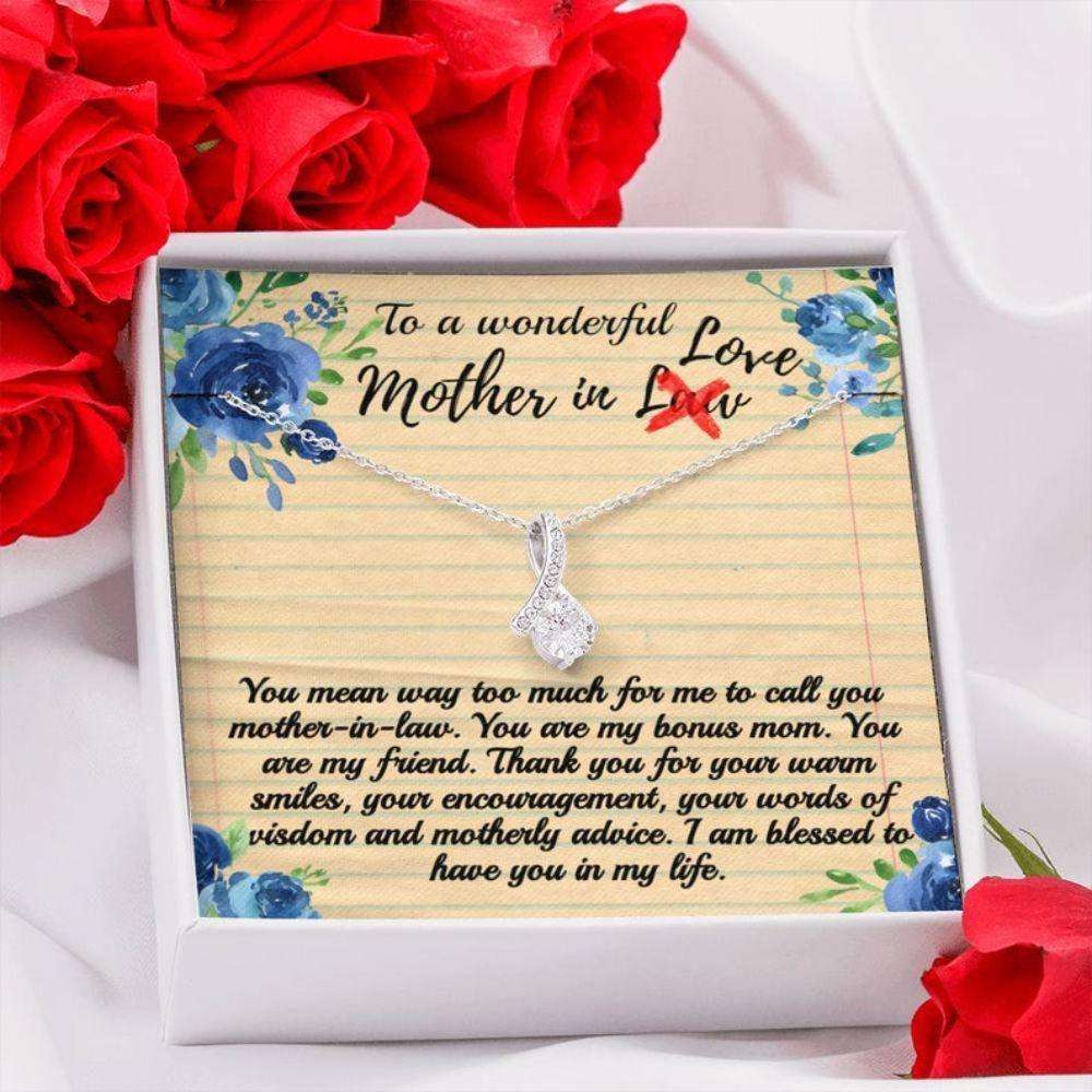 Mother In Law Necklace, Mother In Law Birthday Necklace Gift, Mother-In-Law Gift Wedding Day, Gift From Bride, Gift From Groom Gifts for Mother (Mom) Rakva