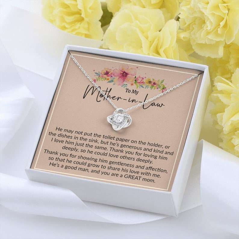 Mother-In-Law Necklace, Mother-In-Law Christmas Necklace, Mother-In-Law Gift, Birthday Card, Mothers Day Present V2 Gifts for Mother In Law Rakva