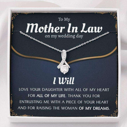 Mother In Law Necklace, Mother In Law Gift On Wedding Day, Thanks For Entrusting, Mother’S Day Necklace Gifts for Mother In Law Rakva