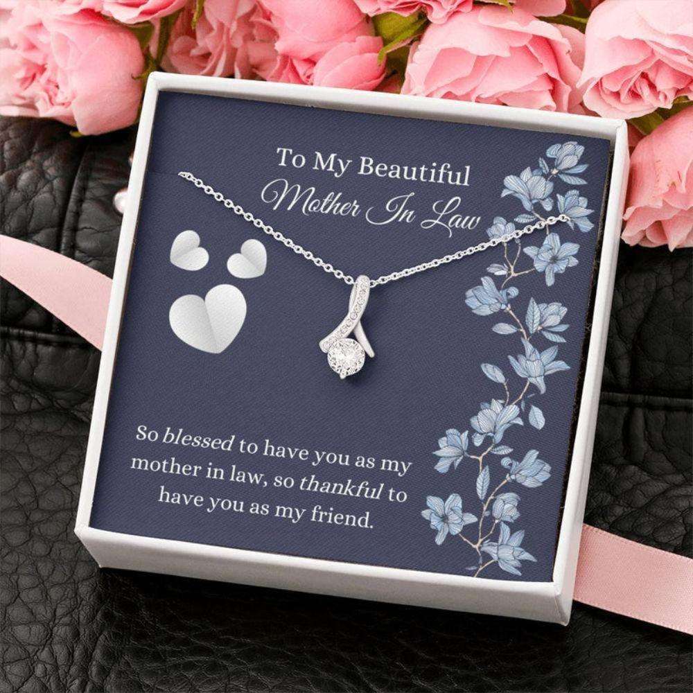 Mother-In-Law Necklace, Mother In Law Gift “ Sentimental Quotes “ Love For Husband’S Mom “ Best Mother In Law Necklace Gifts for Mother (Mom) Rakva