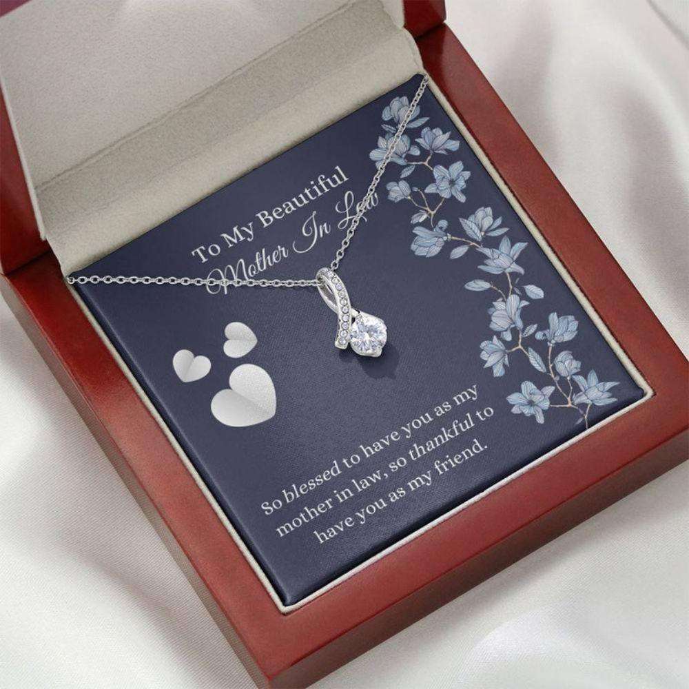 Mother-In-Law Necklace, Mother In Law Gift “ Sentimental Quotes “ Love For Husband’S Mom “ Best Mother In Law Necklace Gifts for Mother (Mom) Rakva