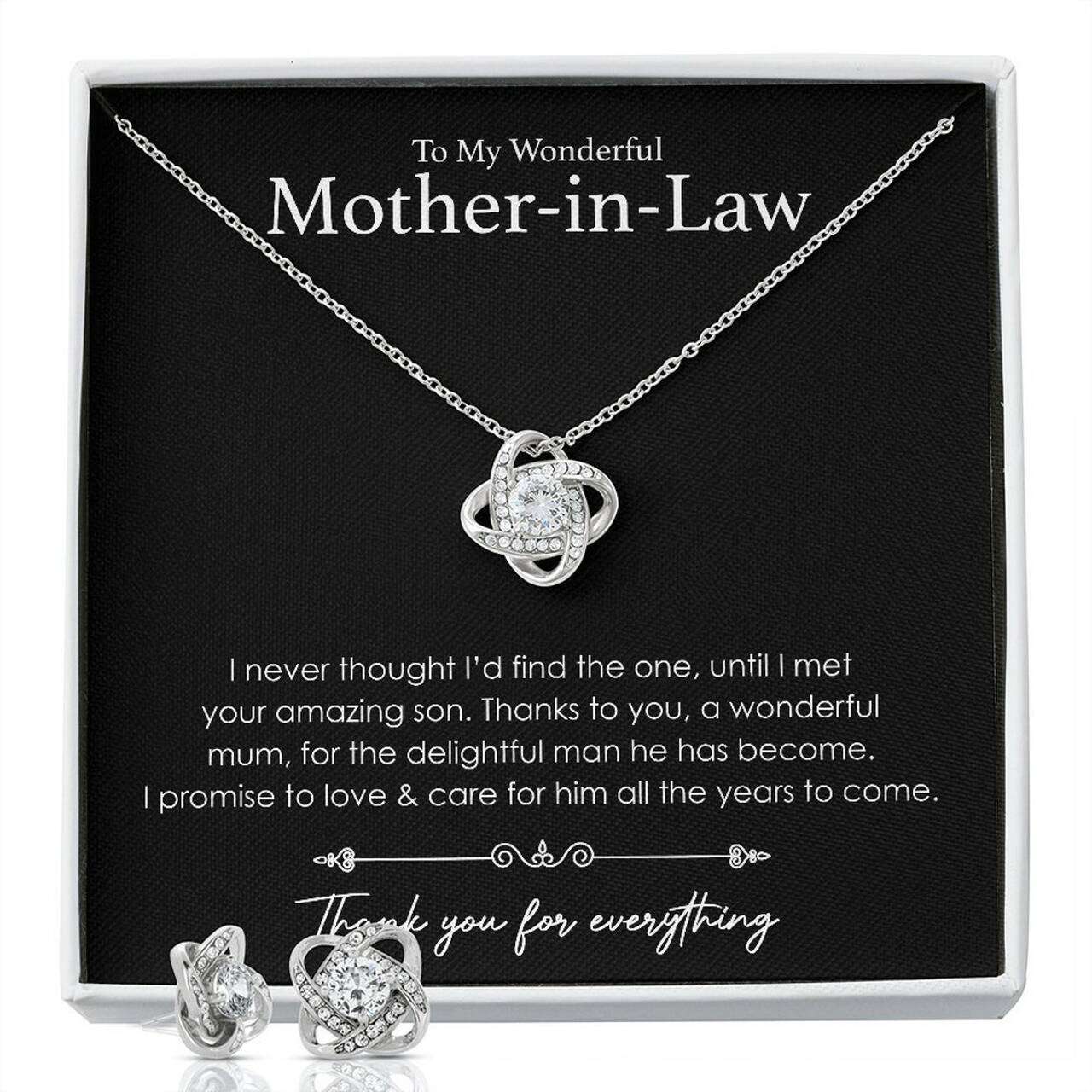 Mother-In-Law Necklace, Mother In Law Gift Set From Daugter In Law Necklace To My Wonderful Mother In Law Gifts for Mother In Law Rakva