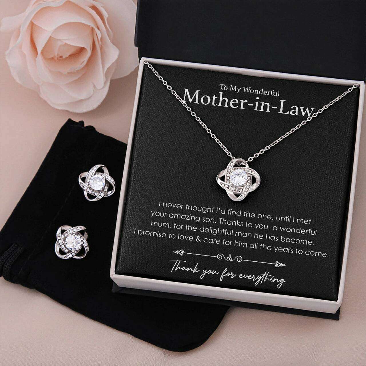 Mother-In-Law Necklace, Mother In Law Gift Set From Daugter In Law Necklace To My Wonderful Mother In Law Gifts for Mother In Law Rakva