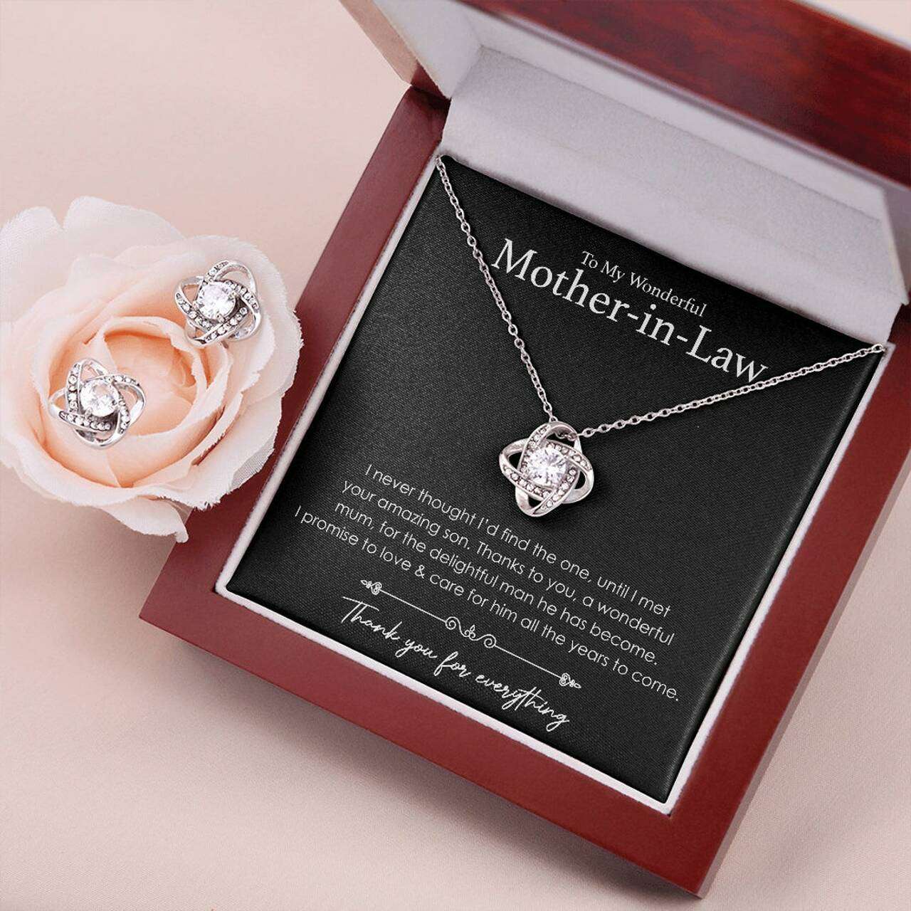 Mother-In-Law Necklace, Mother In Law Gift Set From Daugter In Law Necklace To My Wonderful Mother In Law Gifts for Mother In Law Rakva