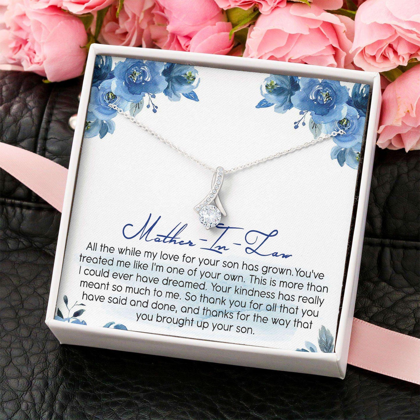 Mother-In-Law Necklace, Mother-In-Law Message Necklace “ Jewelry Gift For Mother Beauty Necklace Gifts for Mother (Mom) Rakva