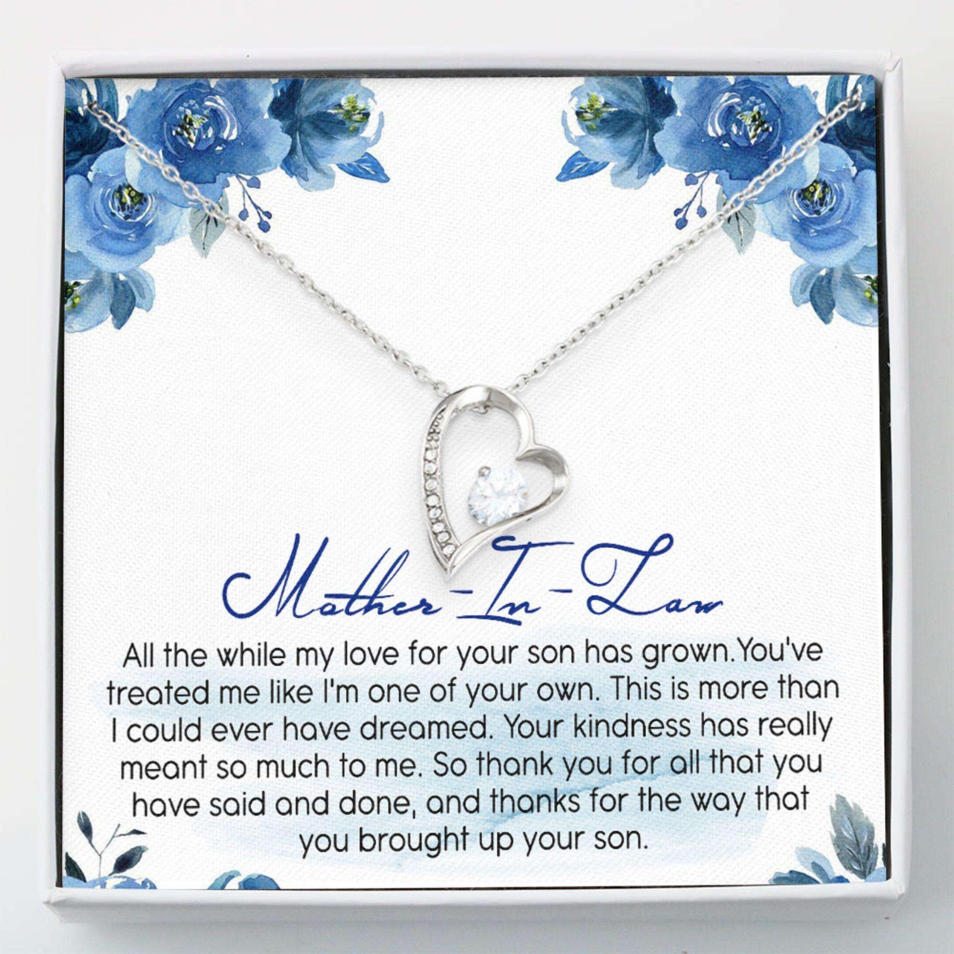 Mother-In-Law Necklace, Mother-In-Law Message Necklace “ Jewelry Gift For Mother Forever Love Gifts for Mother (Mom) Rakva