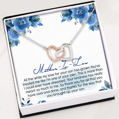 Mother-In-Law Necklace, Mother-In-Law Message Necklace “ Jewelry Gift For Mother Hearts Necklace Gifts for Mother (Mom) Rakva