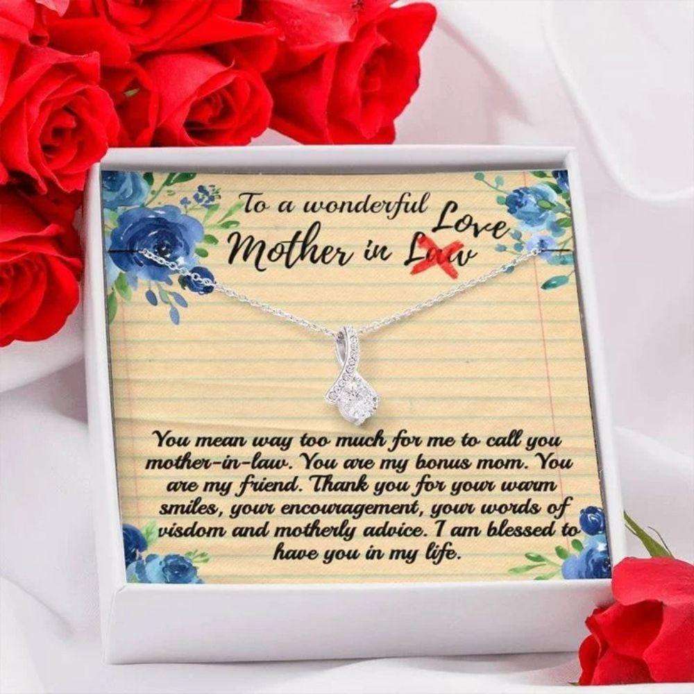 Mother In Law Necklace, Mother In Law Necklace, Blessed To Have You, Alluring Beauty Necklace Gift For Mom Gifts for Mother In Law Rakva