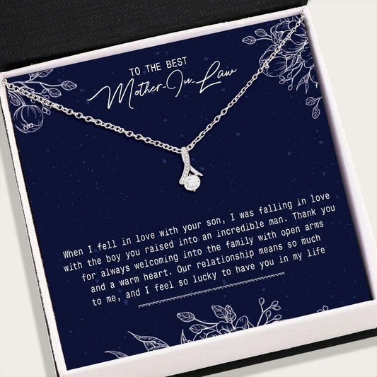 Mother-In-Law Necklace, Mother-In-Law Necklace Card “ Alluring Beauty Necklace “ Jewelry For Parents Gifts V1 Gifts for Mother (Mom) Rakva