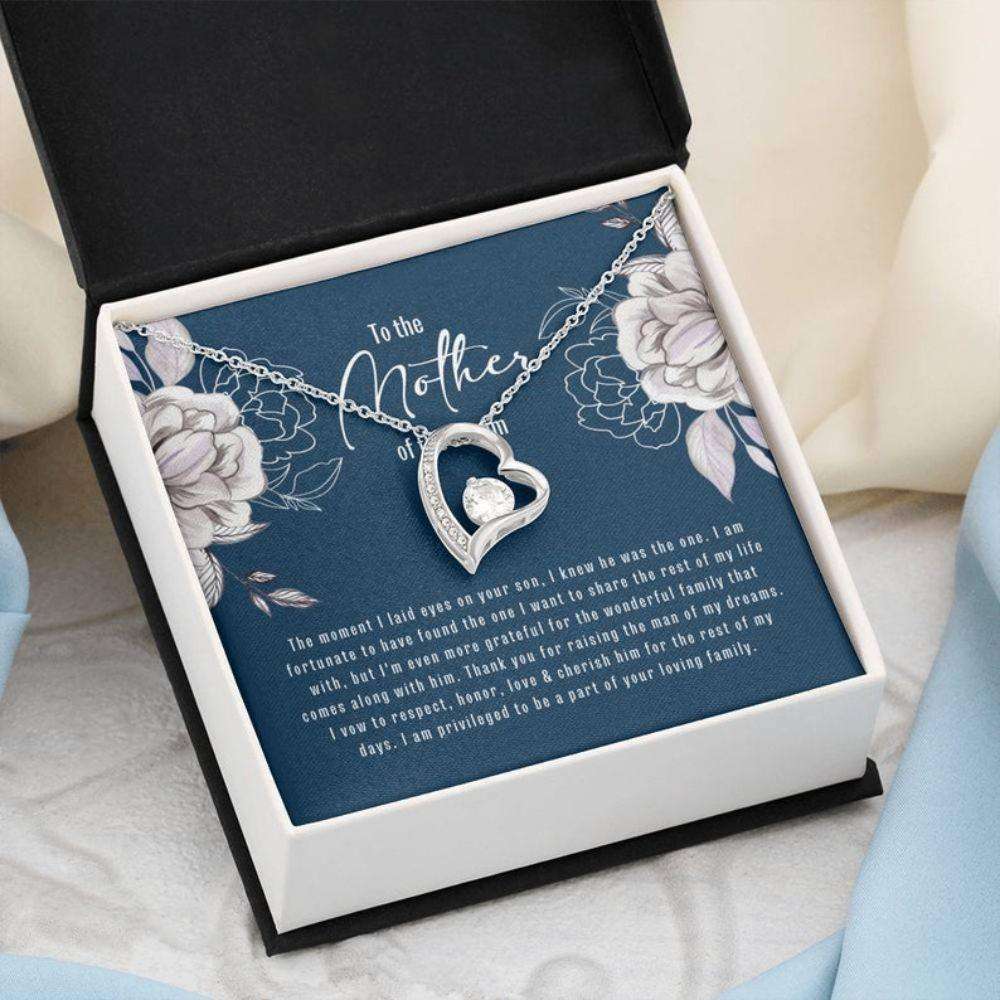 Mother-In-Law Necklace, Mother Of Groom From Daughter In Law: Mother Of The Groom Necklace Gift From Bride, Forever Love Necklace Gifts For Daughter Rakva