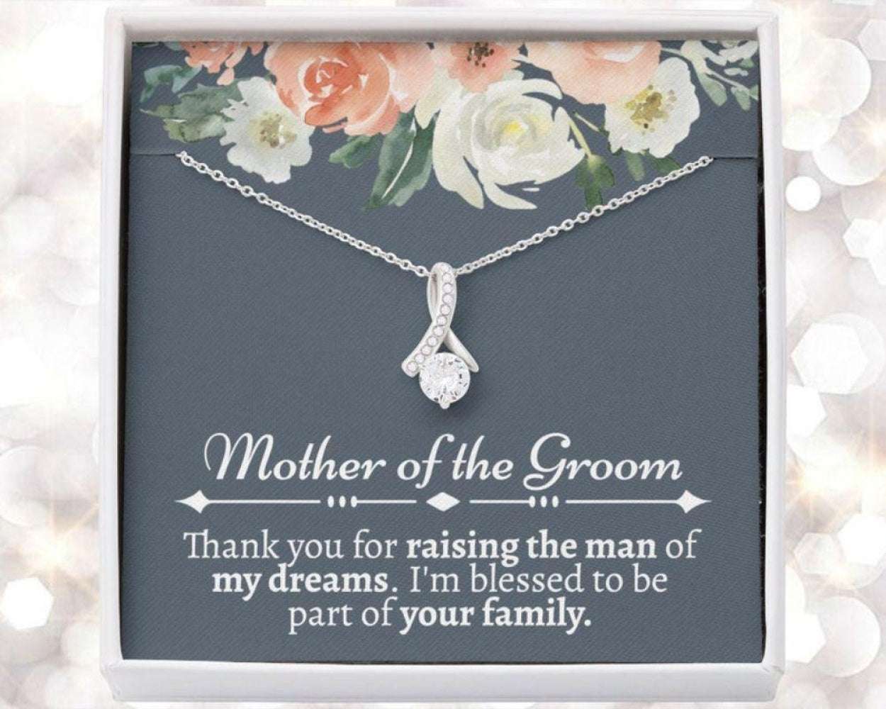 Mother-In-Law Necklace, Mother Of The Groom Gift From Necklace, Gift For Grooms Mom, Mother Of The Groom Wedding Gift Necklace Gifts for Mother (Mom) Rakva