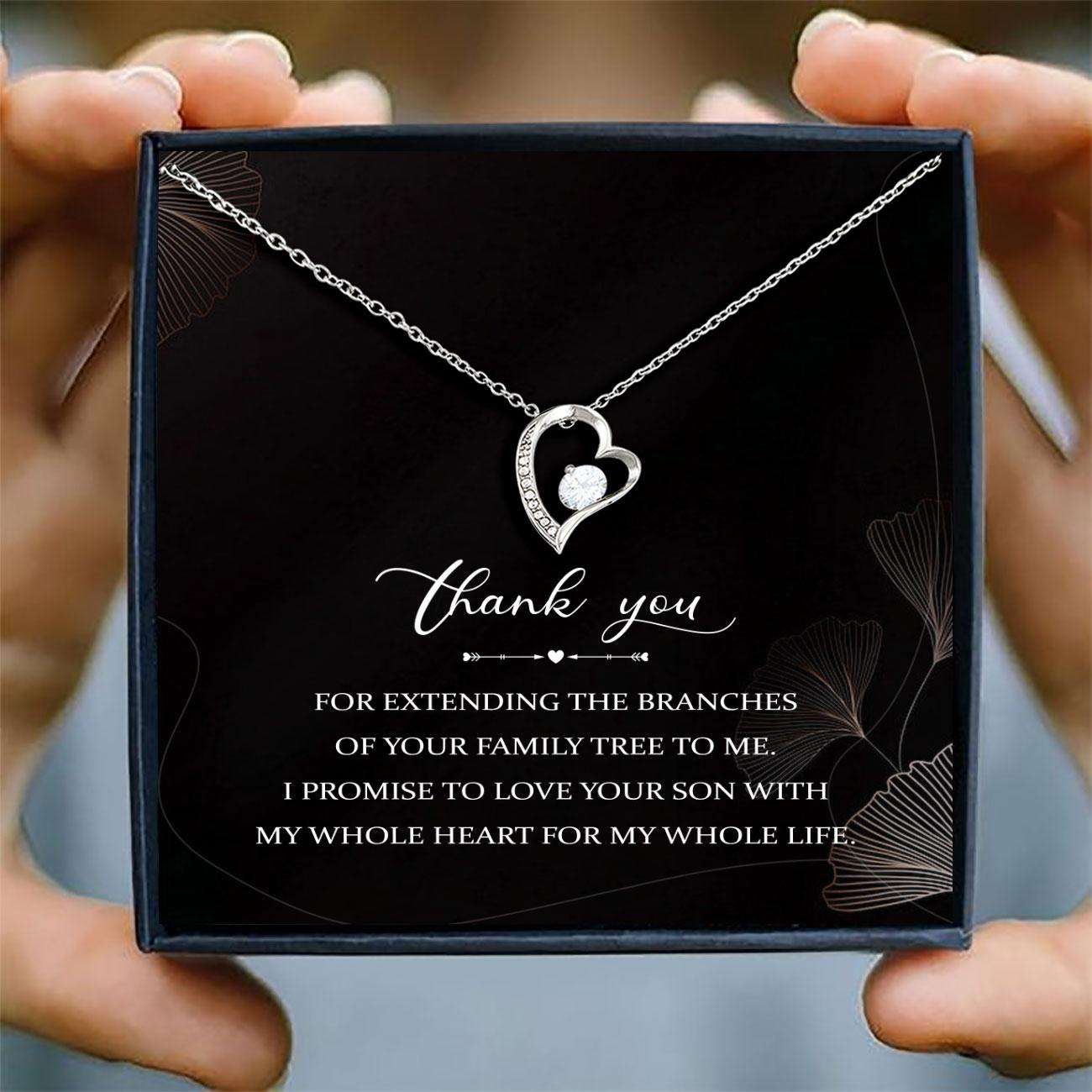 Mother-In-Law Necklace, Mother Of The Groom Necklace “ Forever Love Necklace “ Mother Of The Groom Gift From Bride V1 Gifts for Mother (Mom) Rakva