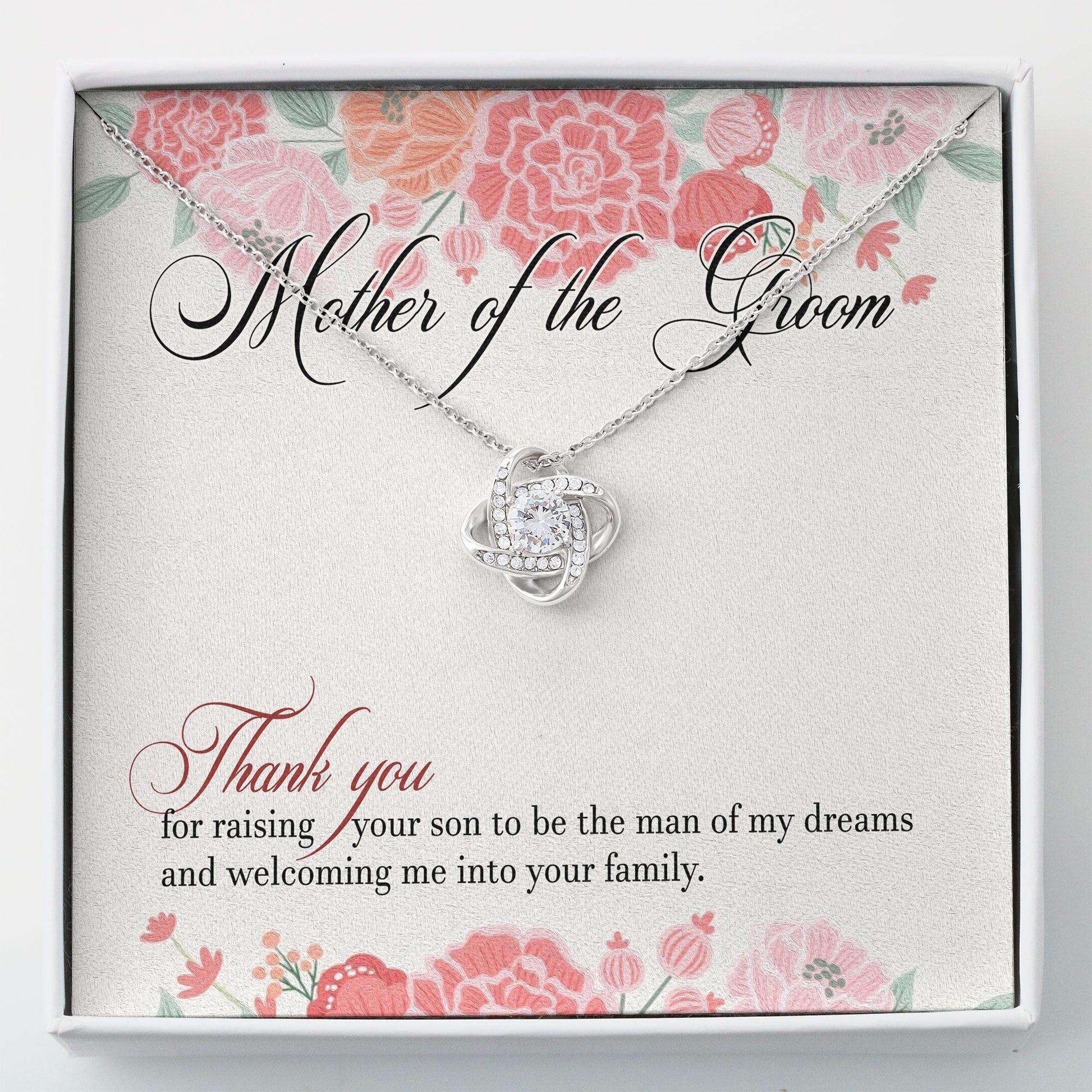 Mother In Law Necklace , Mother Of The Groom Necklace Gift “ Thank You Mom Wedding Jewelry Gift V1 Gifts for Mother (Mom) Rakva