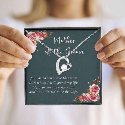 Mother-In-Law Necklace, Mother Of The Groom Wedding Gift Necklace “ Forever Love Gifts for Mother (Mom) Rakva