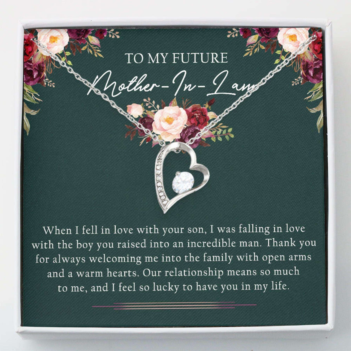 Mother-In-Law Necklace, My Future Mother-In-Law Necklace “ Mothers Day Forever Love Necklace Gifts for Mother (Mom) Rakva