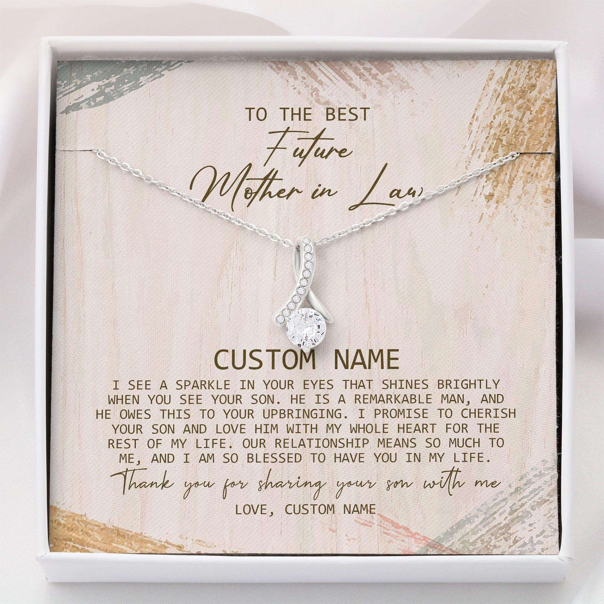 Mother-In-Law Necklace, Necklace Future Mother In Law Wedding Gift “ Bride To Mother In Law Gift “ Ab Gifts for Mother (Mom) Rakva