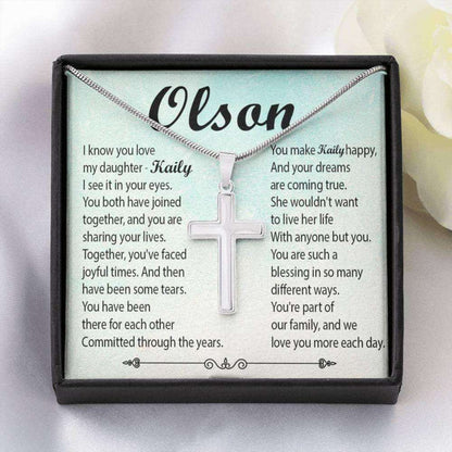 Mother In Law Necklace, Personalized Gift For Son-In-Law On Wedding Day, Cross Necklace For Son From Mother In Law Gifts for Mother In Law Rakva