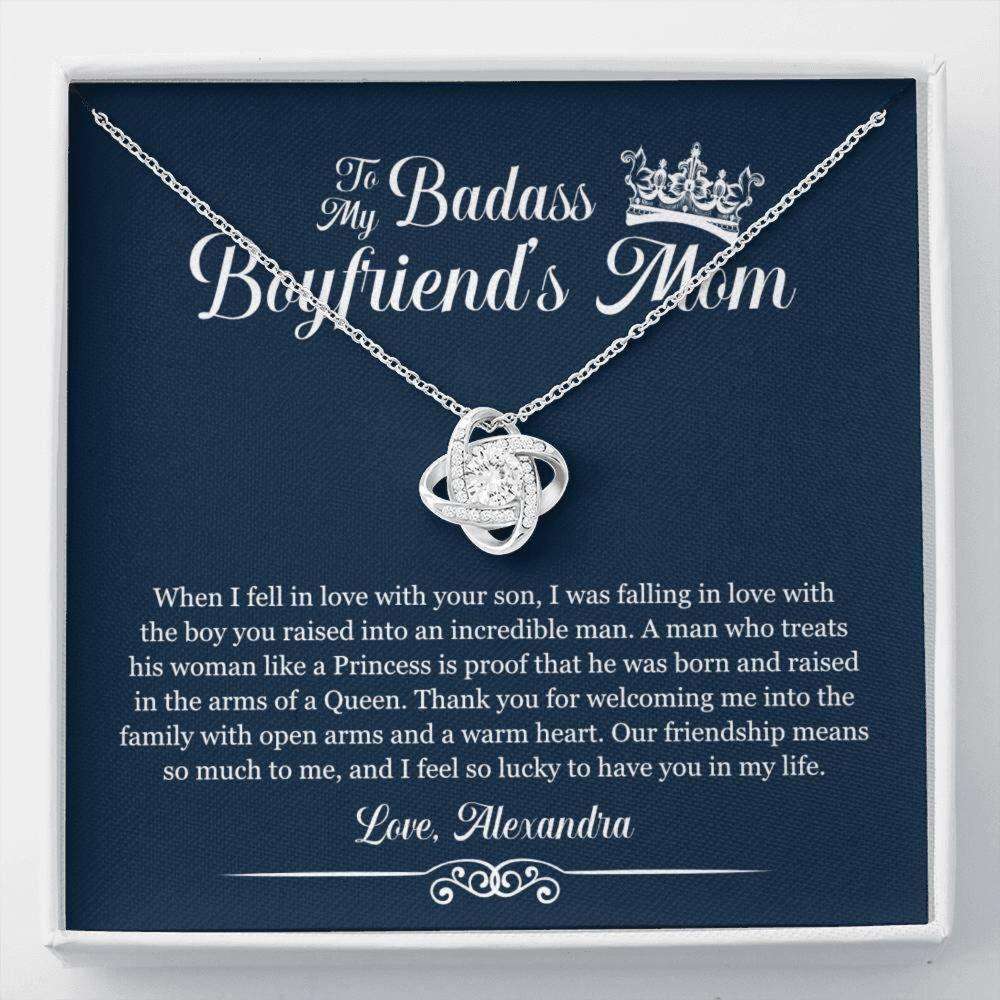 Mother-In-Law Necklace, Personalized Necklace Badass Boyfriends Mom Mothers Day Gift Custom Name Gifts for Mother (Mom) Rakva