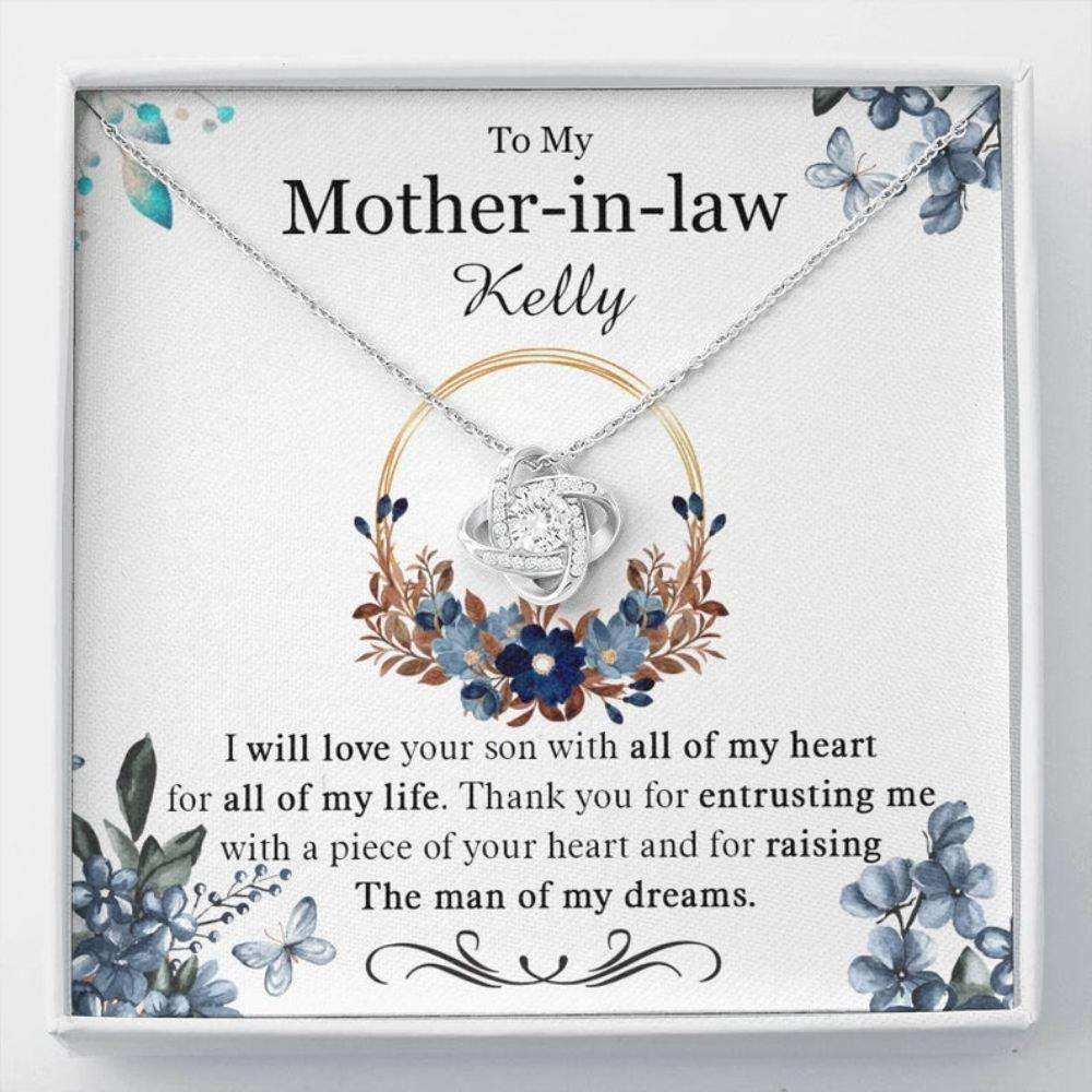 Mother-In-Law Necklace, Personalized Necklace Mother-In-Law Gift, Mother Of The Groom Necklace, Wedding Gift Custom Name Gifts for Mother (Mom) Rakva