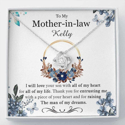 Mother-In-Law Necklace, Personalized Necklace Mother-In-Law Gift, Mother Of The Groom Necklace, Wedding Gift Custom Name Gifts for Mother (Mom) Rakva