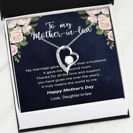 Mother-In-Law Necklace, Thank For All The Love Forever Love Necklace Gift For Mom In Law Gifts for Mother (Mom) Rakva