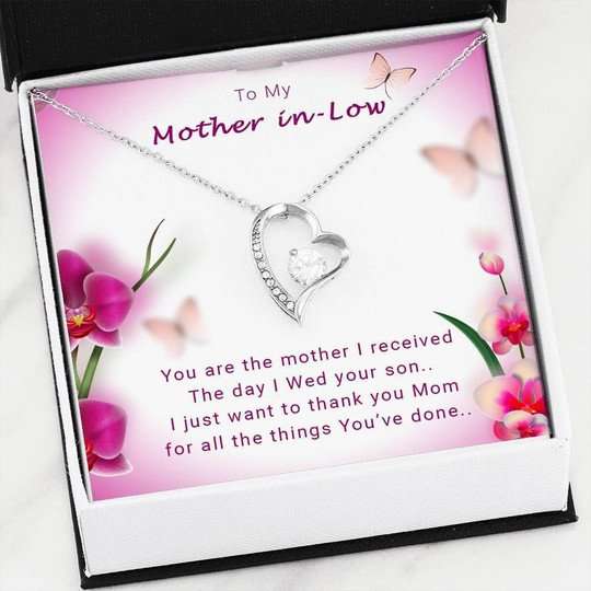 Mother-In-Law Necklace, The Day I Wed Your Son Forever Love Necklace Gift For Mom In Law Gifts for Mother (Mom) Rakva