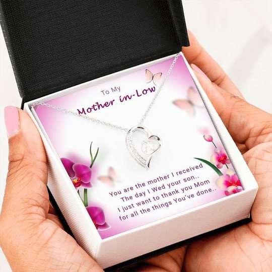 Mother-In-Law Necklace, The Day I Wed Your Son Forever Love Necklace Gift For Mom In Law Gifts for Mother (Mom) Rakva