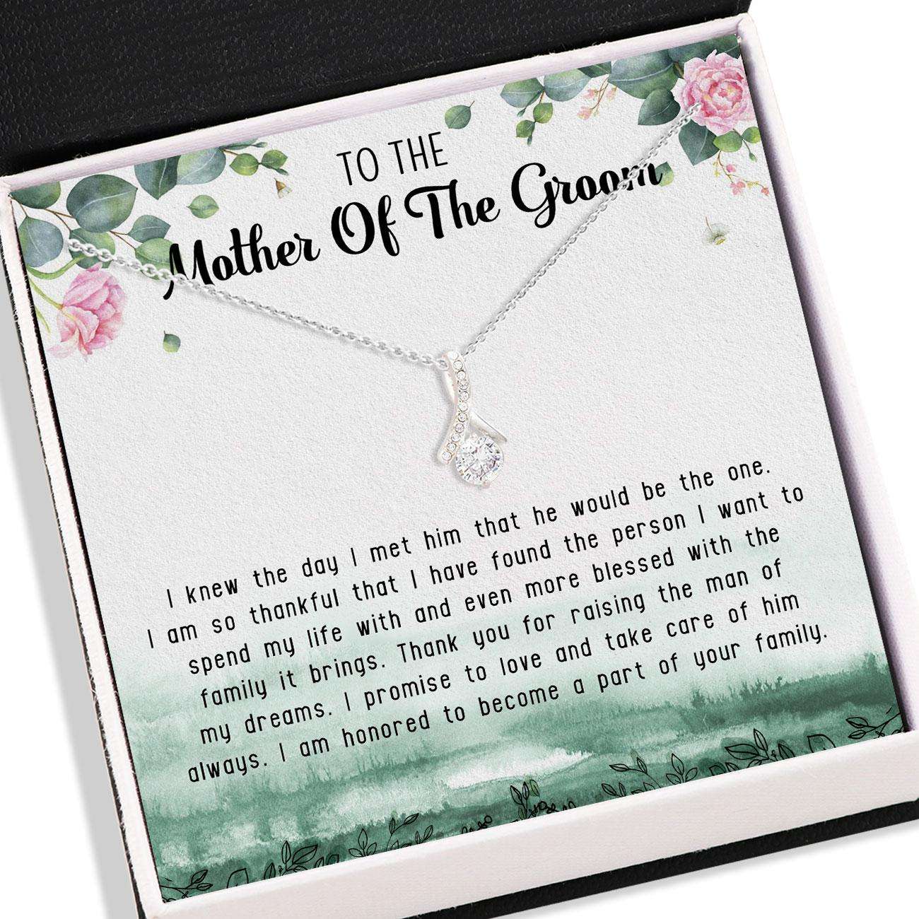 Mother-In-Law Necklace “ To Mother Of The Groom Necklace Card Message, Alluring Beauty Necklace, Jewelry For Wedding Gift Gifts for Mother (Mom) Rakva