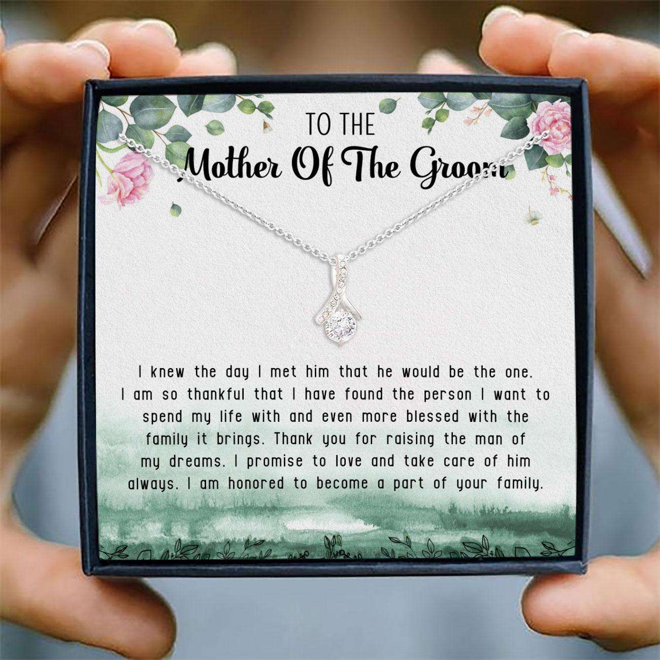 Mother-In-Law Necklace “ To Mother Of The Groom Necklace Card Message, Alluring Beauty Necklace, Jewelry For Wedding Gift Gifts for Mother (Mom) Rakva