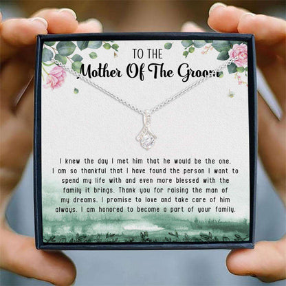 Mother-In-Law Necklace “ To Mother Of The Groom Necklace Card Message, Alluring Beauty Necklace, Jewelry For Wedding Gift Gifts for Mother (Mom) Rakva