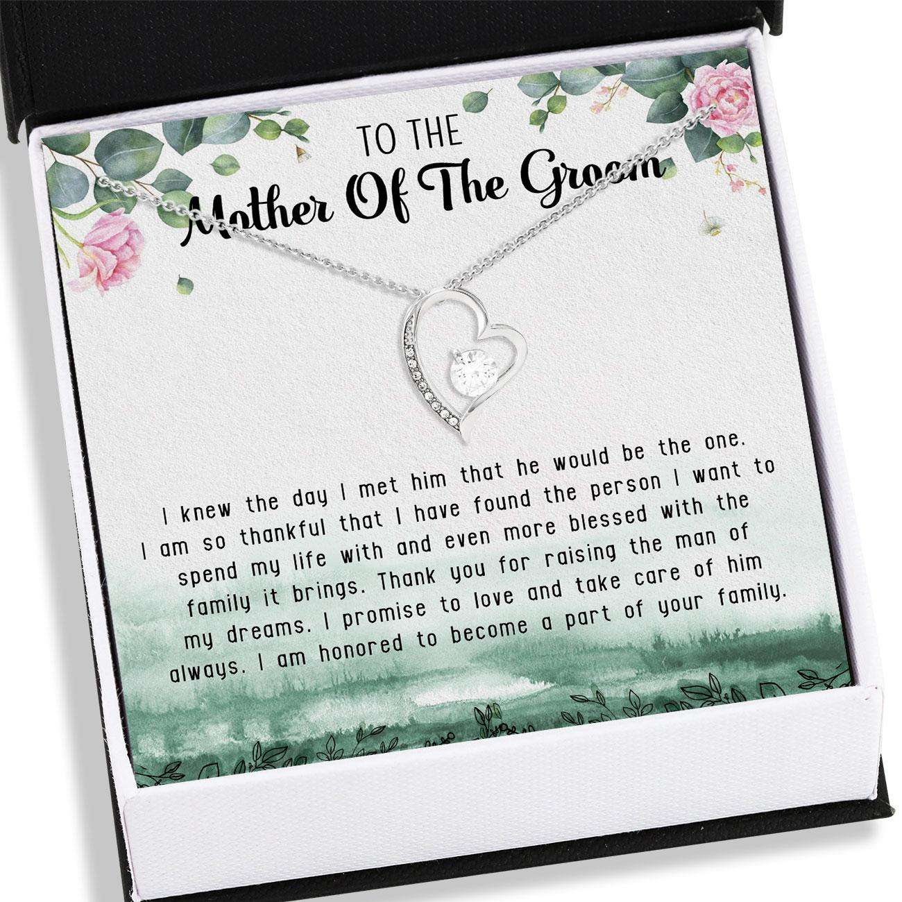 Mother-In-Law Necklace “ To Mother Of The Groom Necklace Card Message “ Forever Love Necklace, Jewelry For Wedding Gift Gifts for Mother (Mom) Rakva