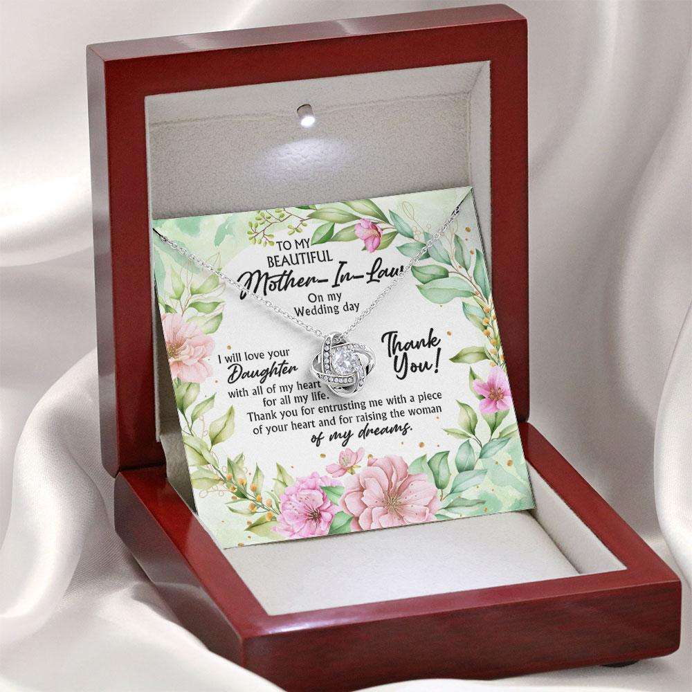 Mother-In-Law Necklace, To My Beautiful Mother In Law Necklace With Message Card In A Box Mother Of The Bride Gift From Groom Gifts for Mother (Mom) Rakva