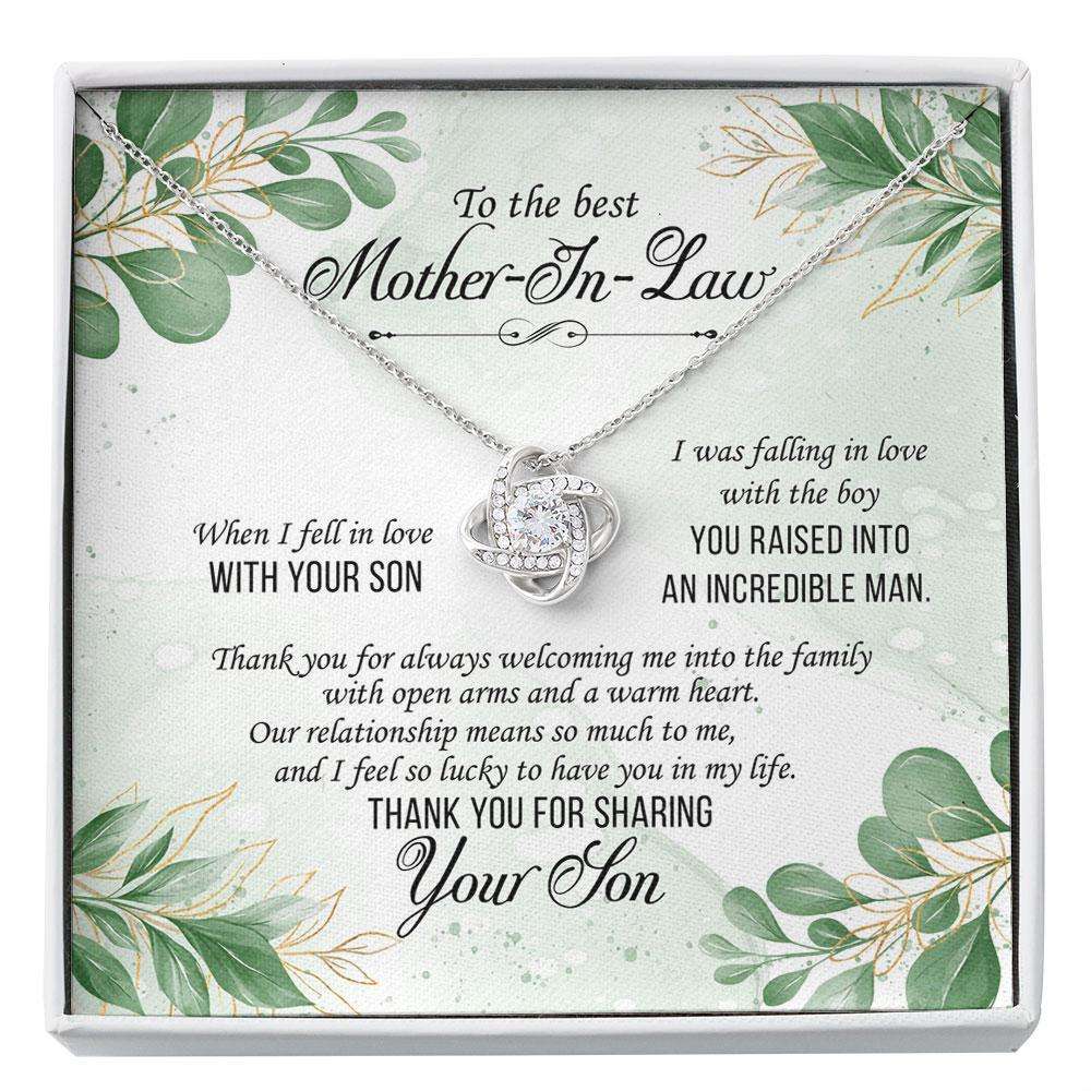 Mother-In-Law Necklace, To My Best Mother In Law Necklace “ Thank You For Sharing Your Son “ Gifts For Mother In Law, Mother’S Day Custom Necklace Gifts for Mother (Mom) Rakva