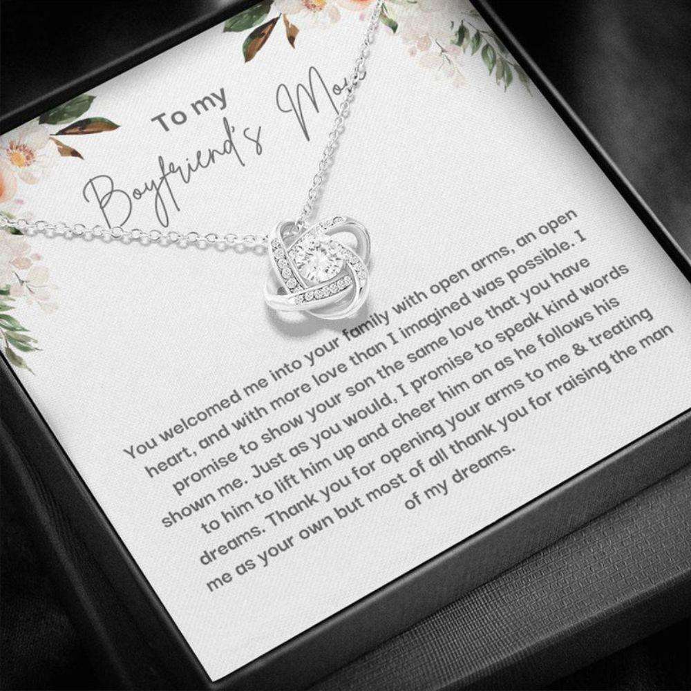 Mother-In-Law Necklace, To My Boyfriend’S Mom Necklace Gift, Happy Mothers Day Necklace With Card Gifts for Mother (Mom) Rakva