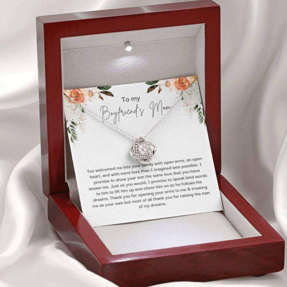 Mother-In-Law Necklace, To My Boyfriend’S Mom Necklace Gift, Happy Mothers Day Necklace With Card Gifts for Mother (Mom) Rakva