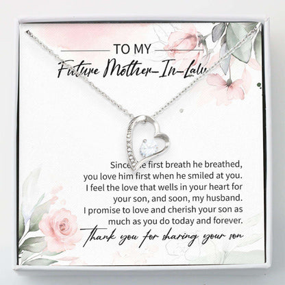 Mother-In-Law Necklace, To My Future Mother-In-Law Mother Day Forever Love Necklace Gifts for Mother (Mom) Rakva