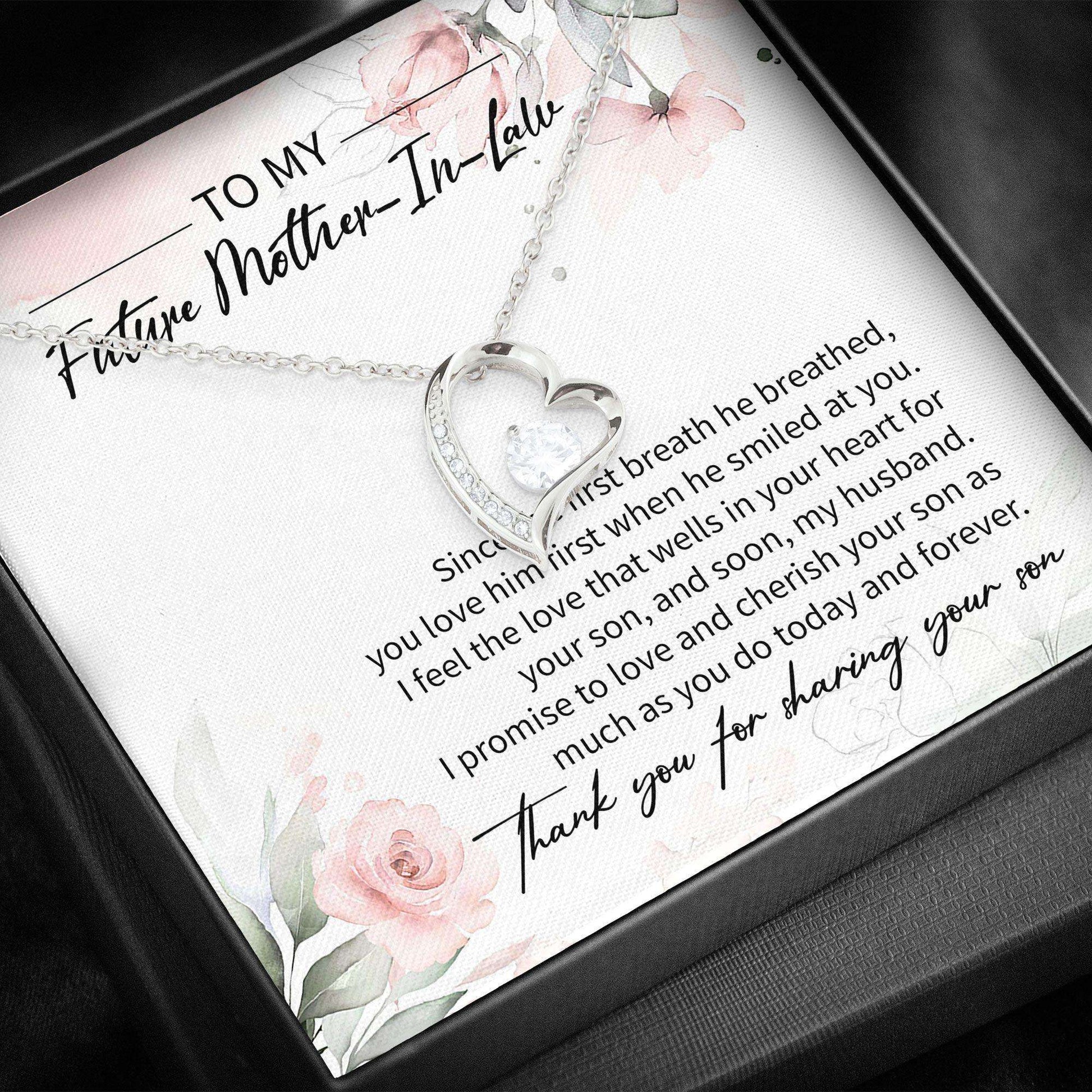 Mother-In-Law Necklace, To My Future Mother-In-Law Mother Day Forever Love Necklace Gifts for Mother (Mom) Rakva